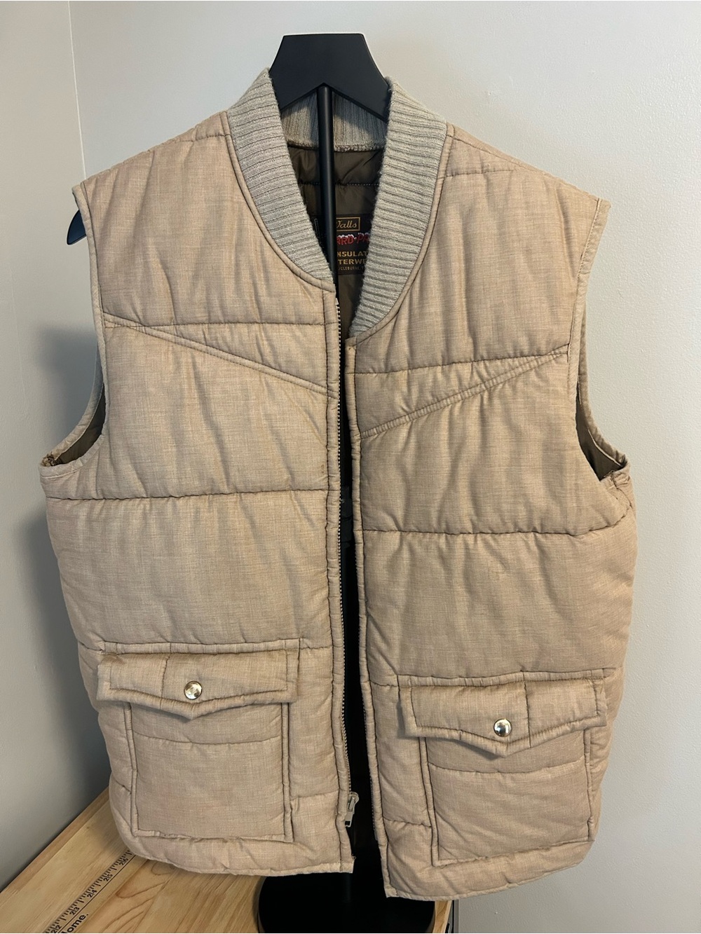 Walls Blizzard Pruf Insulated Vest Western Quilted Tan Workwear